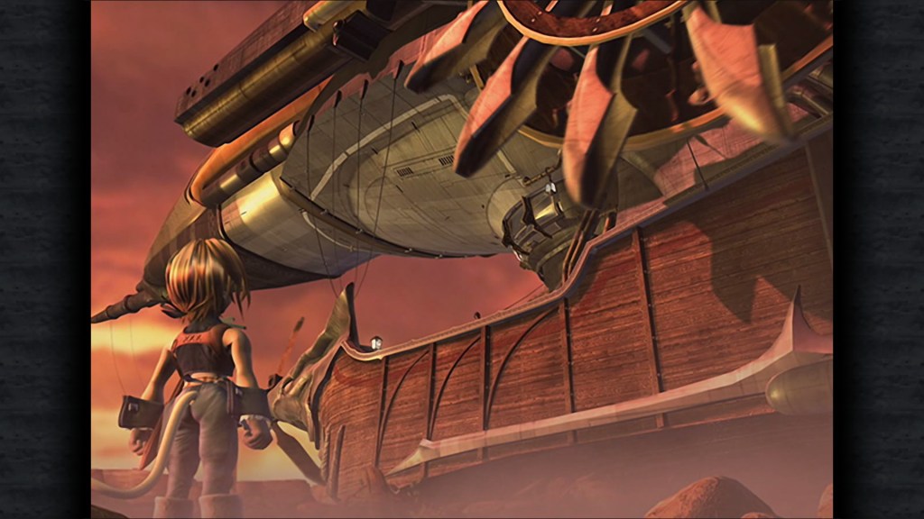 Zidane looks on as the Hilda Garde III airship prepares to depart without him.