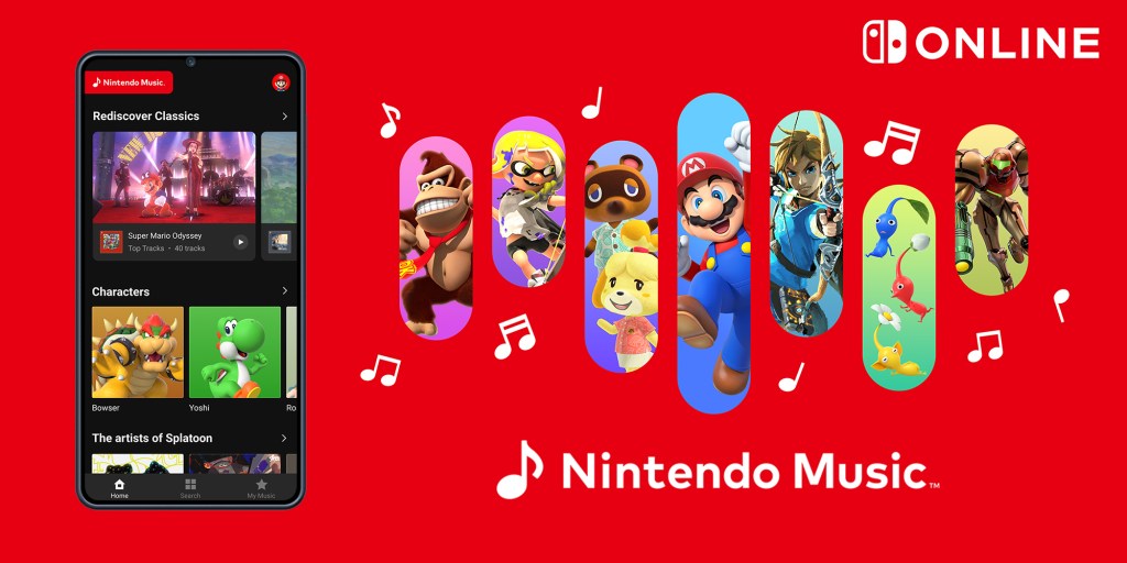 Promotional image for the Nintendo Music app